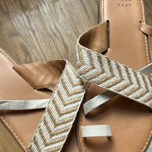 A New Day Tan and Cream Sandals